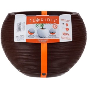 Vaso Florença Sisal Marrom Stone Effect - 27cm X 24cm -  Floridis