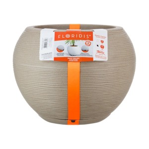 Vaso Florença Sisal Bege Stone Effect - 32cm X 32cm -  Floridis