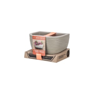 Vaso Parede Sisal Bege Stone Effect - 21cm X 17cm -  Floridis